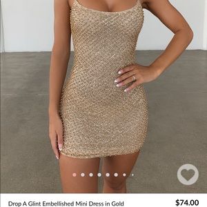 Gold Mini Dress - Oh Polly